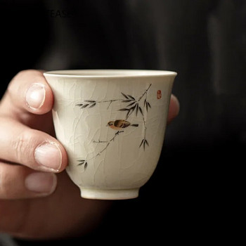 Retro Ice Crack Κεραμικό φλιτζάνι τσαγιού Φλιτζάνι διαλογισμού Χειροποίητο μπουτίκ μπολ τσαγιού Κινέζικη πορσελάνη σετ τσαγιού Αξεσουάρ Master Tea Cup