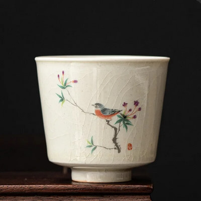 Ретро Ice Crack Керамична чаша за медитация Чаша за медитация Ръчно изработена бутикова купа за чай Китайски порцеланов сервиз за чай Аксесоари Master Tea Cup