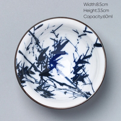 1 kom Retro plavo-bijela keramička kung fu šalica za čaj Porculanska popodnevna šalica za čaj Espresso šalice Keramička šalica za kavu u japanskom stilu