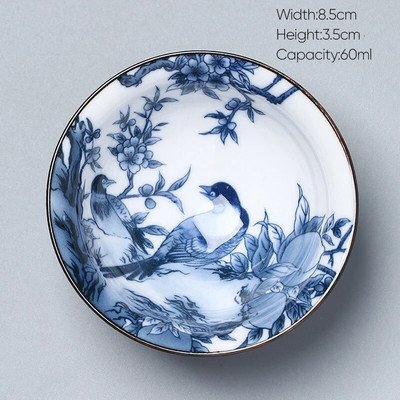 1 kom Retro plavo-bijela keramička kung fu šalica za čaj Porculanska popodnevna šalica za čaj Espresso šalice Keramička šalica za kavu u japanskom stilu