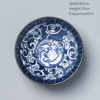 1 kom Retro plavo-bijela keramička kung fu šalica za čaj Porculanska popodnevna šalica za čaj Espresso šalice Keramička šalica za kavu u japanskom stilu