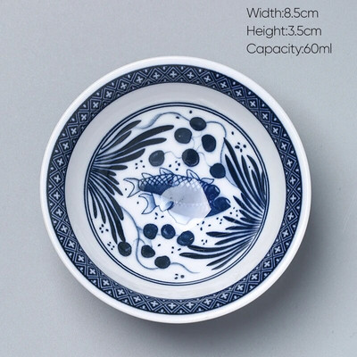 1 kom Retro plavo-bijela keramička kung fu šalica za čaj Porculanska popodnevna šalica za čaj Espresso šalice Keramička šalica za kavu u japanskom stilu