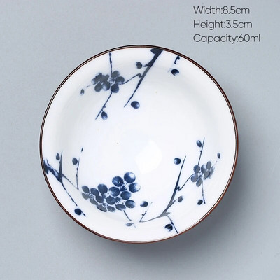 1 kom Retro plavo-bijela keramička kung fu šalica za čaj Porculanska popodnevna šalica za čaj Espresso šalice Keramička šalica za kavu u japanskom stilu