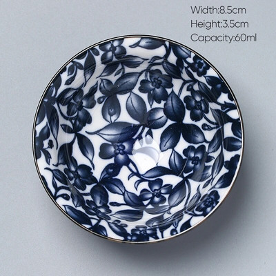 1 kom Retro plavo-bijela keramička kung fu šalica za čaj Porculanska popodnevna šalica za čaj Espresso šalice Keramička šalica za kavu u japanskom stilu