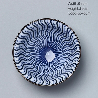 1 kom Retro plavo-bijela keramička kung fu šalica za čaj Porculanska popodnevna šalica za čaj Espresso šalice Keramička šalica za kavu u japanskom stilu