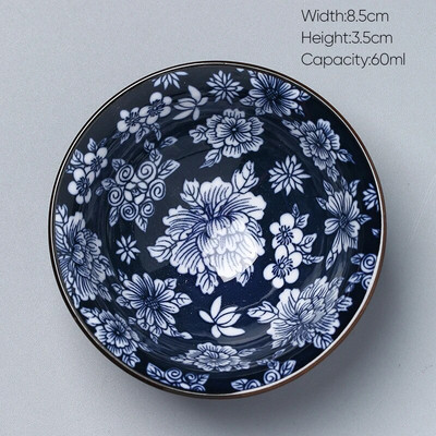 1 kom Retro plavo-bijela keramička kung fu šalica za čaj Porculanska popodnevna šalica za čaj Espresso šalice Keramička šalica za kavu u japanskom stilu