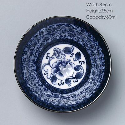 1 kom Retro plavo-bijela keramička kung fu šalica za čaj Porculanska popodnevna šalica za čaj Espresso šalice Keramička šalica za kavu u japanskom stilu