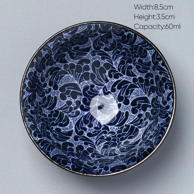 1 kom Retro plavo-bijela keramička kung fu šalica za čaj Porculanska popodnevna šalica za čaj Espresso šalice Keramička šalica za kavu u japanskom stilu