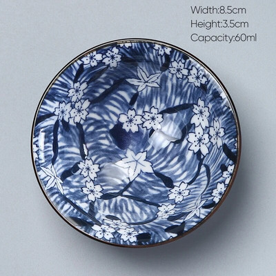 1 kom Retro plavo-bijela keramička kung fu šalica za čaj Porculanska popodnevna šalica za čaj Espresso šalice Keramička šalica za kavu u japanskom stilu