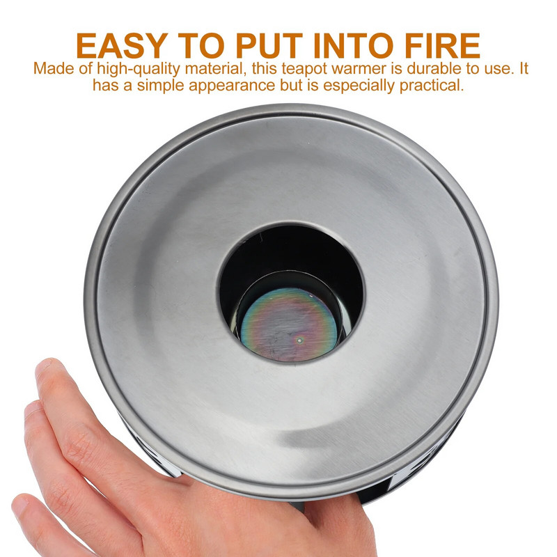 Grijaća osnova od nehrđajućeg čelika, topliji metalni grijač za čajnik s držačem za čajnu svijeću i svijećama