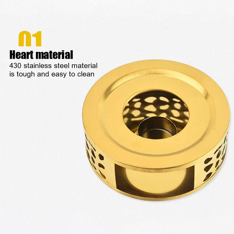 Pārnēsājams tējas sildītājs Izturīgs nerūsējošā tērauda sveču sildītājs tējas gaismas turētājs Kafijas sildītājs tējkannas sildīšanas pamatne