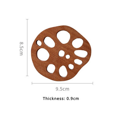 Juodmedžio sandalmedžio padėkliukas Creative Lotus Root Slice padėkliukas izoliacinis padėklas Kung Fu arbatos padėkliukas Namų virtuvės padėkliukas 1vnt