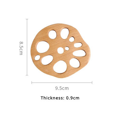 Juodmedžio sandalmedžio padėkliukas Creative Lotus Root Slice padėkliukas izoliacinis padėklas Kung Fu arbatos padėkliukas Namų virtuvės padėkliukas 1vnt