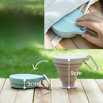 SHIMOYAMA 250ML Силиконова сгъваема чаша Къмпинг съдове за готвене за прибираща се сгъваема чаша Чаша за пиене на открито при пътуване с ключодържател