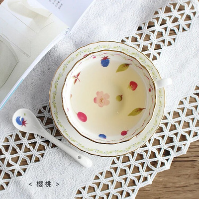 Cvjetni dizajn u europskom stilu Set za kavu od 150 ml Servis za čaj Phnom Penh Keramička šalica za kavu i tanjurić za vrijeme čaja Bone China