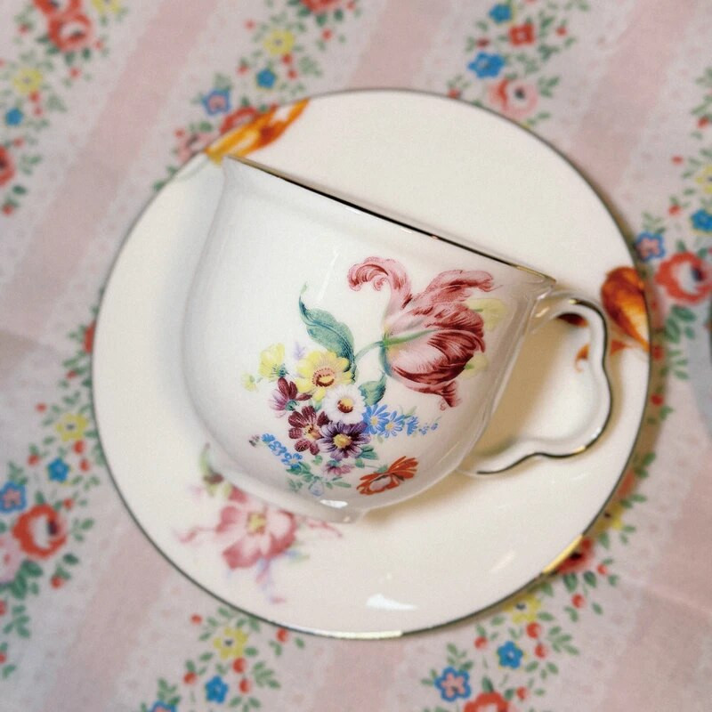 Four Seasons cvjetni set šalica i tanjurića za kavu, Bone China, set šalica za čaj, set crnog čaja, pribor za kavu, pribor za čaj, Sva godišnja doba
