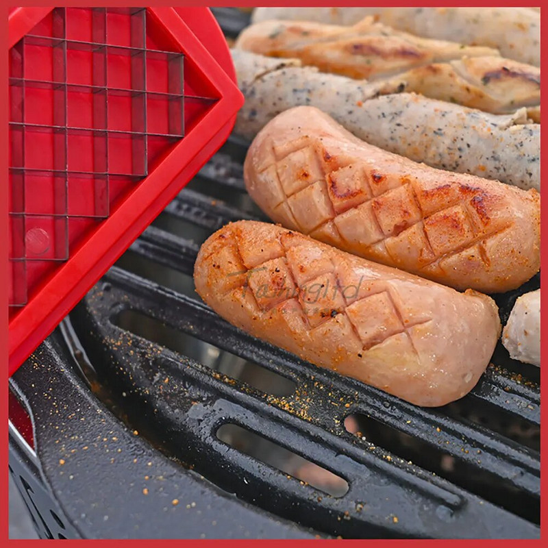 Alat za rezanje hrenovki Rezač kobasica za roštilj Kuhinjski alati za roštilj Rezač hrenovki Uzorak rezanja šunke Kuhinjski dodatak Kampiranje na otvorenom