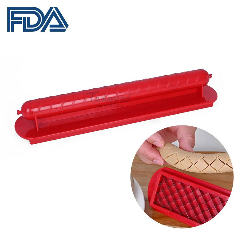 Alat za rezanje hrenovki Rezač kobasica za roštilj Kuhinjski alati za roštilj Rezač hrenovki Uzorak rezanja šunke Kuhinjski dodatak Kampiranje na otvorenom