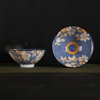 90ml 1 τεμ. Μπλε και άσπρο πορσελάνινο φλιτζάνια τσαγιού Κεραμικό φλιτζάνι καφέ Φλιτζάνια εσπρέσο Ιαπωνικό φλιτζάνι τσαγιού ζωγραφισμένο στο χέρι Κεραμική Κουνγκ Φου Τσάι