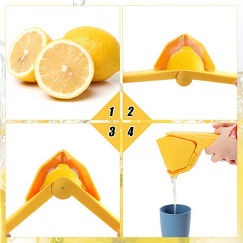 Lemon Fluicer Лесно изстискване Ръчна сокоизстисквачка за лимони Сокоизстисквачка за цитрусови плодове, която се сгъва плоско за спестяване на място Изстисквачка за лимони