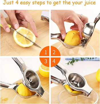 Преса за лимон Ръчна сокоизстисквачка от неръждаема стомана за кухненски инструменти Лайм Цитрус Ръчна сокоизстисквачка Сокоизстисквачка за плодове Портокал Резен лимон