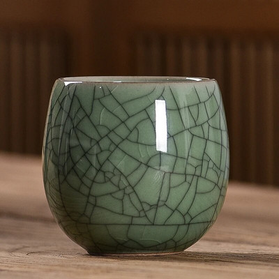 Напукана с лед керамична чаша за чай, ръчно изработена бутикова порцеланова чаша за чай, домакинска лична купа за чай Master Cup Чаен сервиз Консумативи
