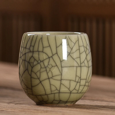 Напукана с лед керамична чаша за чай, ръчно изработена бутикова порцеланова чаша за чай, домакинска лична купа за чай Master Cup Чаен сервиз Консумативи