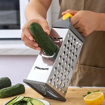 Ренде Практично 4-странно ренде в кутия Удобен многофункционален нож за зеленчуци Устойчиви на ръжда Кухненски джаджи