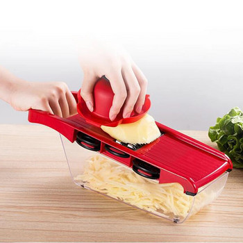 Mandoline Food Slicer от неръждаема стомана Veggie Chopper-Safe Mandoline Slicer Регулируем зеленчукорезец за кухнята Veggie