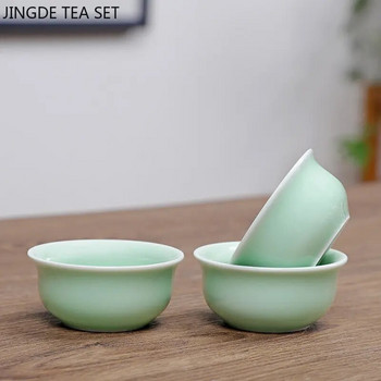 3бр. Персонализирана чаша за чай Celadon Китайски керамичен комплект чаши за чай Домашна малка купа за чай Master Cup Традиционни аксесоари за чай