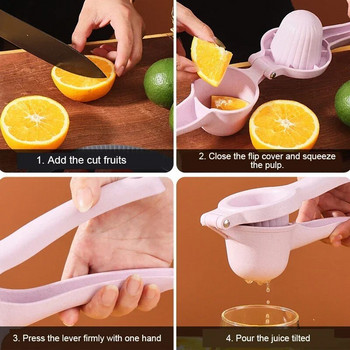 Εύκολο στο πιάσιμο Χειροκίνητο Λεμονοστίφτης Deep Cup Design Αποχυμωτής λεμονιού Χειρός αποχυμωτής πορτοκαλιού από άχυρο σίτου