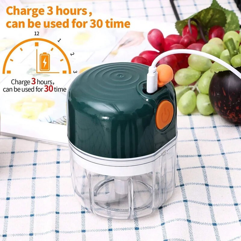 Minőségi elektromos mini aprító, újratölthető fokhagymagép vezeték nélküli gyümölcs kisdaráló konyhai darálás chili hagymás zöldséghez