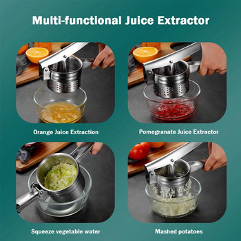 Δημιουργικό εγχειρίδιο Fruit Press Squeezer Citrus Orange Juicer Χειροποίητο Ασημί ανθεκτικό πολλαπλών λειτουργιών Μη τοξικά εργαλεία πρέσας λαχανικών