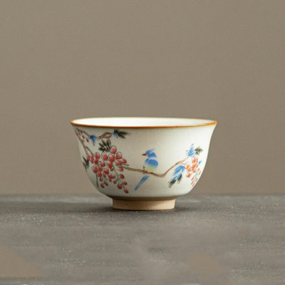 Kinijos Ru krosnies keramikinis arbatos puodelis Namų parduotuvės Arbatos dubuo Rankų darbo arbatos rinkinys Priedai Nešiojami Master Cup Arbatos stalo reikmenys 90 ml