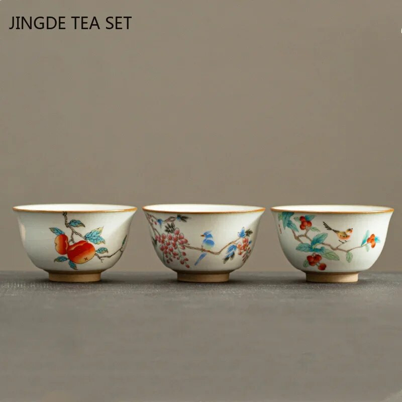 Kinijos Ru krosnies keramikinis arbatos puodelis Namų parduotuvės Arbatos dubuo Rankų darbo arbatos rinkinys Priedai Nešiojami Master Cup Arbatos stalo reikmenys 90 ml