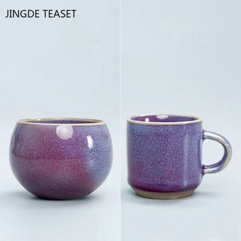 1 бр Китайска ретро Ru Kiln керамична чаша за чай Ръчно изработена бутикова малка купа за чай Master Tea Cup Personal Single Cup Travel Teaware