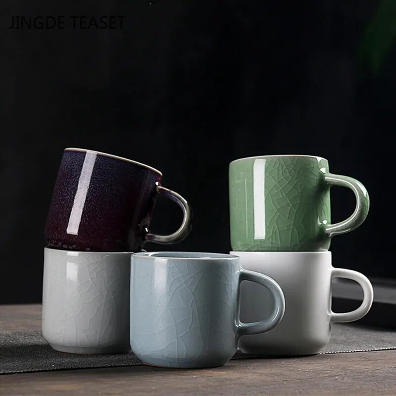 1kom Kineska retro Ru Kiln keramička šalica za čaj Ručno izrađena butik mala zdjela za čaj Master šalica za čaj Osobna jedna šalica putni pribor za čaj