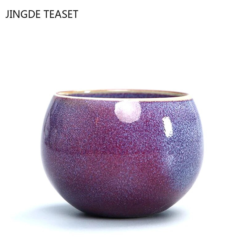 1kom Kineska retro Ru Kiln keramička šalica za čaj Ručno izrađena butik mala zdjela za čaj Master šalica za čaj Osobna jedna šalica putni pribor za čaj
