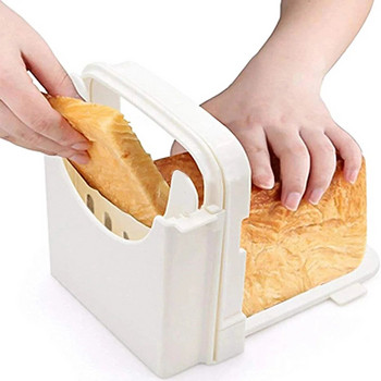Toast Slicer Tool Foldable Bread Slicer Adjustable Bread cutting Guide Toast for Bakeware Cutter Rack Gadgets Home Kitchen