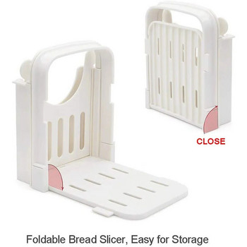 Toast Slicer Tool Foldable Bread Slicer Adjustable Bread cutting Guide Toast for Bakeware Cutter Rack Gadgets Home Kitchen
