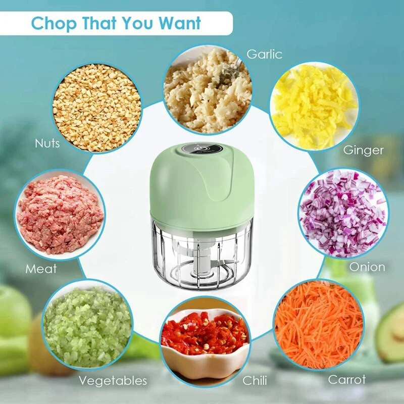 100 ml Mini električna sjeckalica za češnjak, hrana, povrće, cijedilica, mlin za meso, stroj za gnječenje mesa, češnjak Artefact
