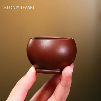 2 бр./компл. Yixing Raw Ore Purple Clay Teacup Meditation Cup Boutique Handmade Tea Bowl Master Tea Bowl Китайски комплект за чай Zisha 50 ml