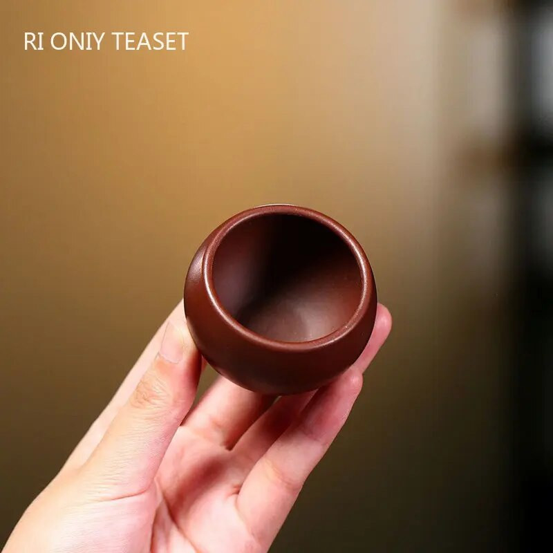 2 kom/set Yixing sirova ruda ljubičasta glina šalica za čaj za meditaciju Boutique ručno izrađena zdjela za čaj Master šalica za čaj kineski Zisha set za čaj 50 ml