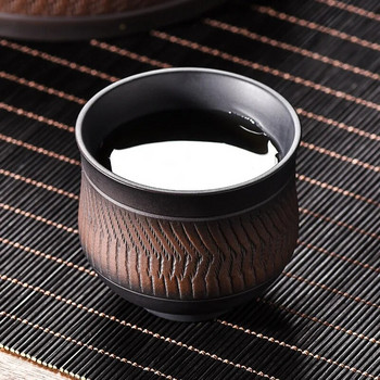 Лилава керамика Ръчно изработена чаша за чай Домакинска керамична чаша за чай Майсторска чаша Комплект за чай Кунг Фу Ретро лична чаша