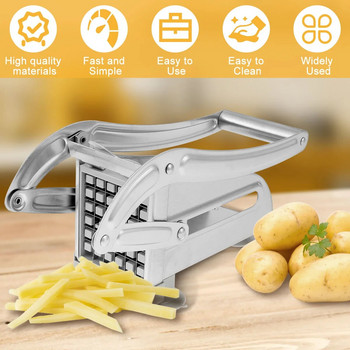 Резачка за пържени картофи Резачка за картофи от неръждаема стомана Ръчна резачка за зеленчуци Машина за чипс Резачка за пържени картофи Кухненски инструменти