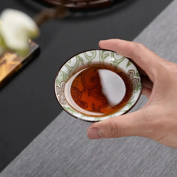 1 бр. Ретро синьо-бяла керамична кунг-фу чаша за чай в японски стил Порцеланови чаши за саке Чаши за саке Керамика Чаша за кафе на едро