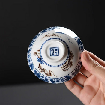 1 τεμ. Ρετρό μπλε και άσπρο κεραμικό φλιτζάνι τσαγιού Kung Fu Κύπελλα σάκε πορσελάνης Ιαπωνικού στιλ Φλιτζάνια σάκε Κούπα αγγειοπλαστικής Κούπα καφέ Χονδρική