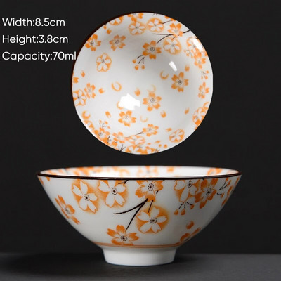 Ceașă de ceai Kung Fu din ceramică, retro, albastru și alb, 1 buc. Cești de sake din porțelan în stil japonez.