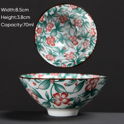 Ceașă de ceai Kung Fu din ceramică, retro, albastru și alb, 1 buc. Cești de sake din porțelan în stil japonez.