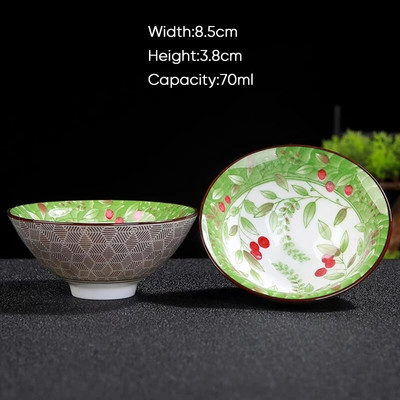 Ceașă de ceai Kung Fu din ceramică, retro, albastru și alb, 1 buc. Cești de sake din porțelan în stil japonez.